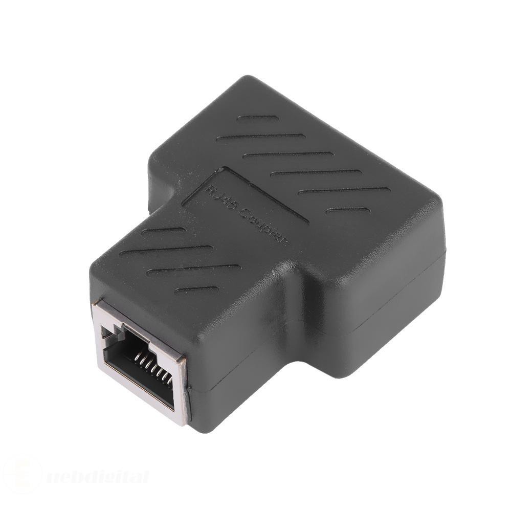 1 to 2 Ways RJ45 Network Ethernet Head Lan Cable Female Joiner Coupler Plug