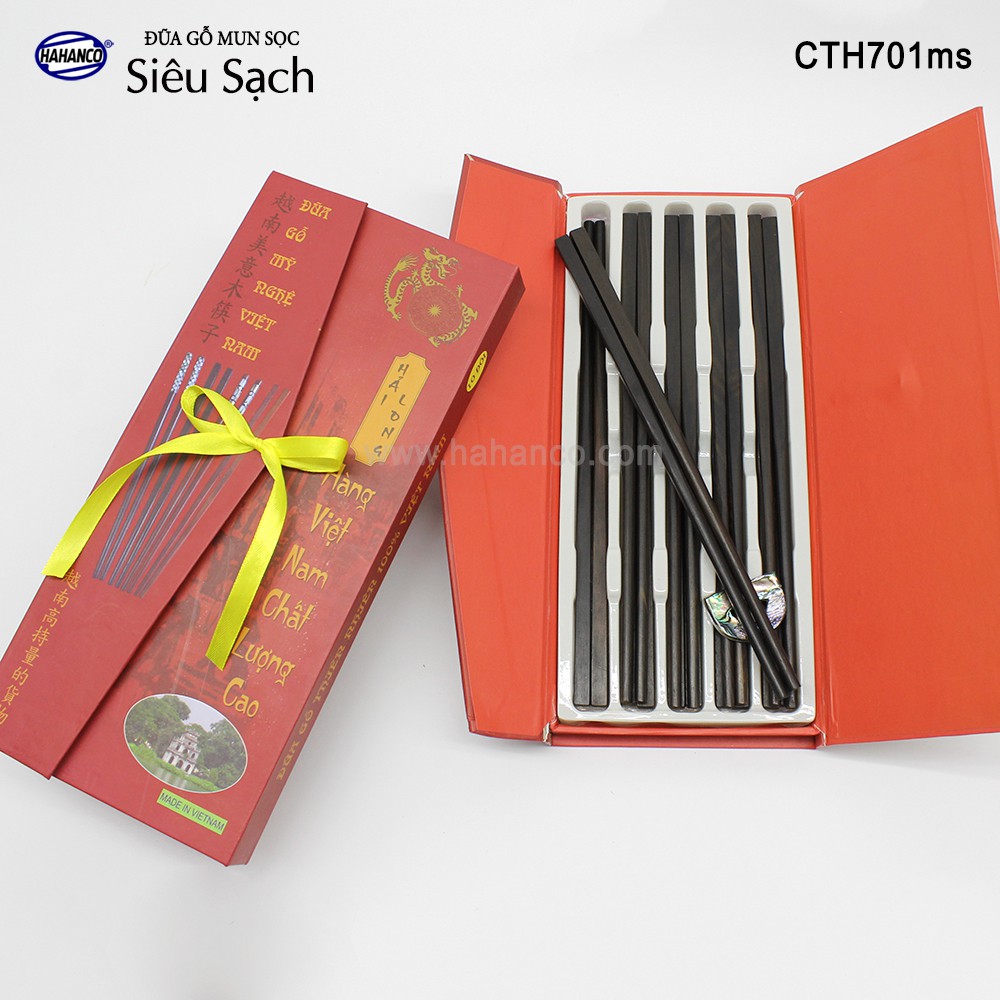 Đũa gỗ Tự nhiên trơn cao cấp (10 đôi) Chopstick of HAHANCO - CTH701MS