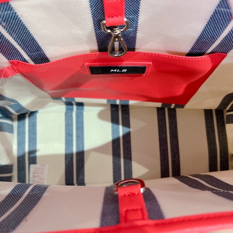 Túi tote MLB Canvas Sọc chính hãng