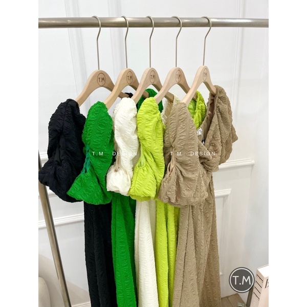 ĐẦM XỐP MIDI XOÈ TAY BỒNG XHYGIMI (Kèm ảnh thật)