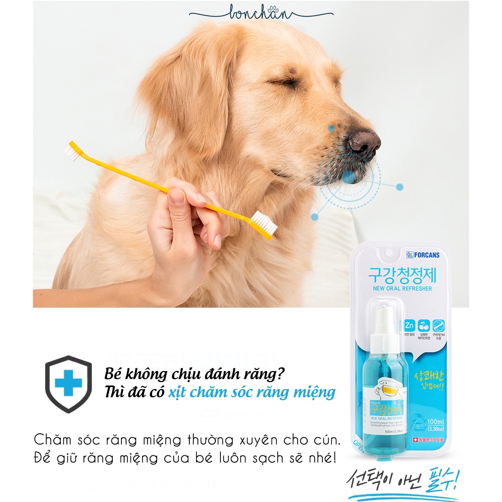 Bình xịt thơm miệng cho chó mèo Forcans Oral Refresher 100ml