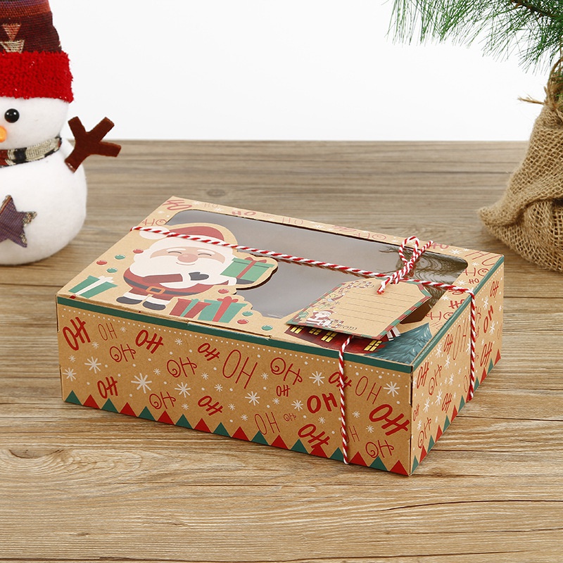 Set 12 hộp đựng bánh kẹo bằng giấy dành cho làm quà tặng sinh nhật Giáng Sinh mẫu mới