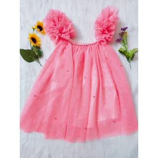 Đầm lưới 2 dây bèo cho bé gái