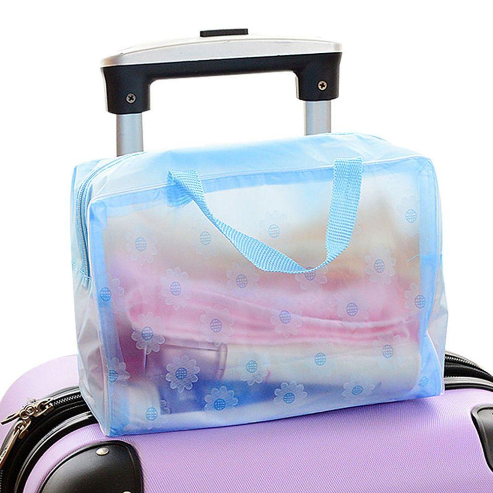 Túi Đựng Đồ Trang Điểm Bằng Nhựa PVC Trong Suốt Chống Nước In Hoa 5 Màu Tùy Chọn