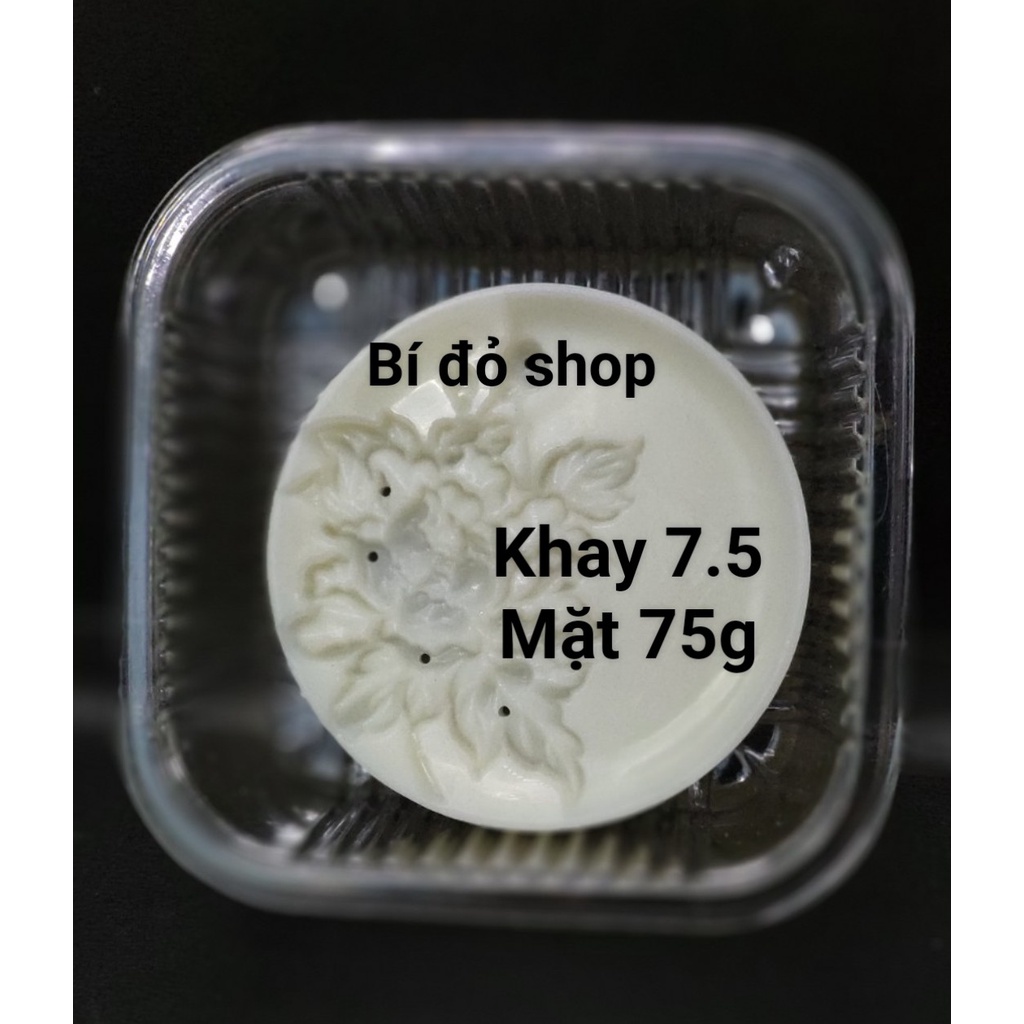 Khuôn trung thu 2022 lò xo TRÒN HOA 75g 4 mặt 1 nhấn