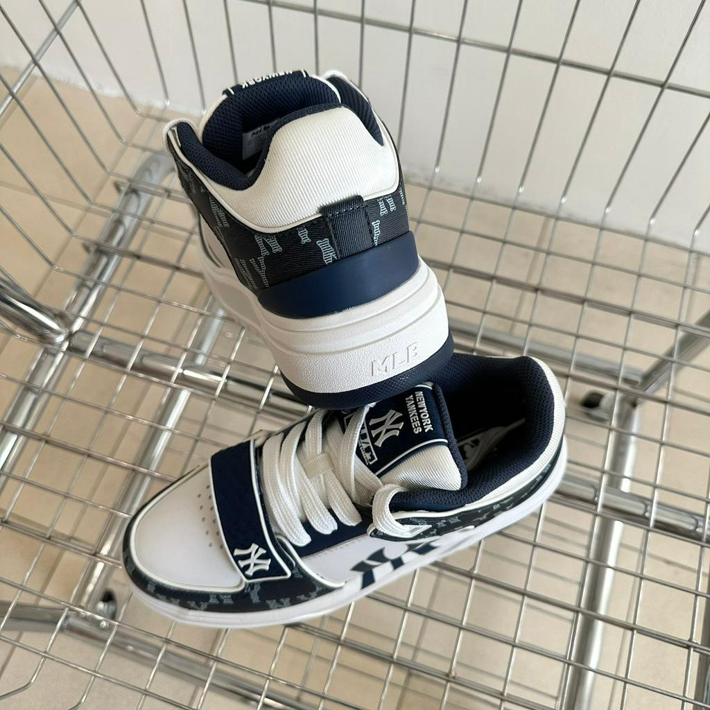 Giày MLB Chunky Liner Mid Denim NY Yankees Sox xanh chính hãng