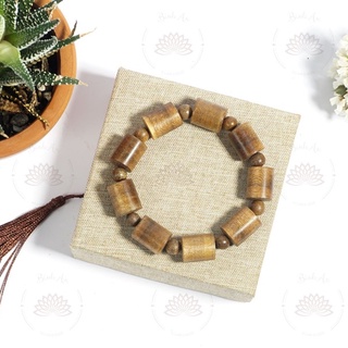 Vòng tay trầm hương trụ trúc tốc tự nhiên - size nữ - vòng tay phong thủy - 8mm