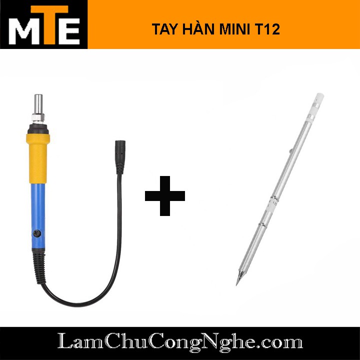 Mỏ hàn thiếc tay hàn T12 có điều chỉnh nhiệt độ sử dụng nguồn 12-24v 75W màu vàng