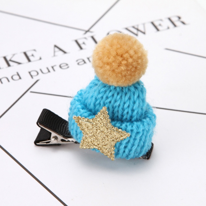 Kẹp Tóc Hình Nón Len Giáng Sinh Dễ Thương 5x5cm