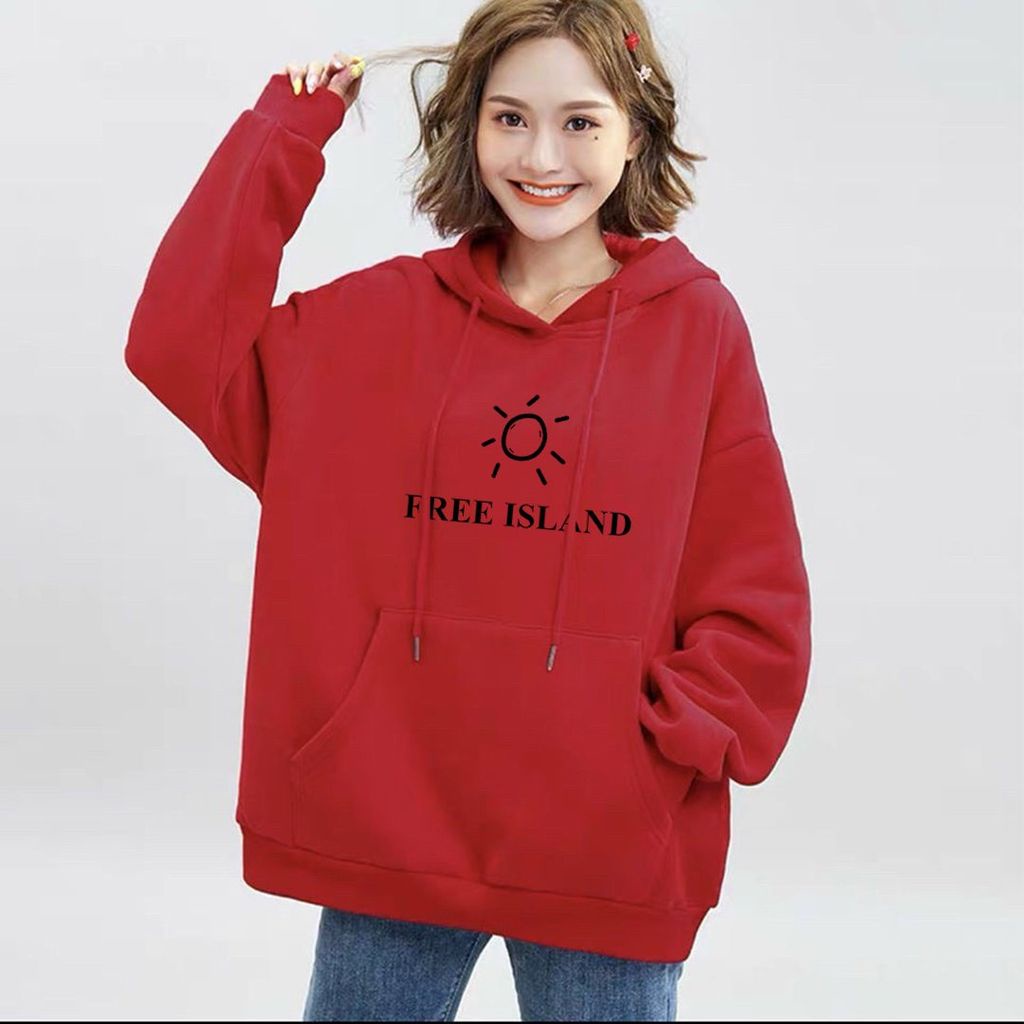 Áo Khoác Nỉ Hoodie In Free Island