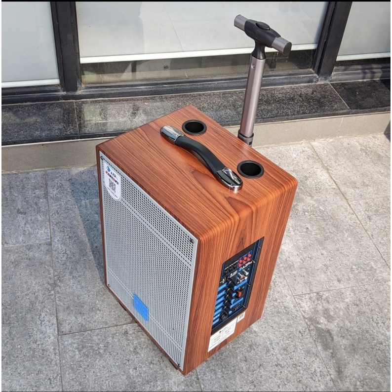 Loa Kéo AZPro AZ-310-3 đường tiếng bass 2.5 Tấc. Loa Karaoke Bluetooth Vỏ Gỗ-Tặng Kèm 2 Micrô