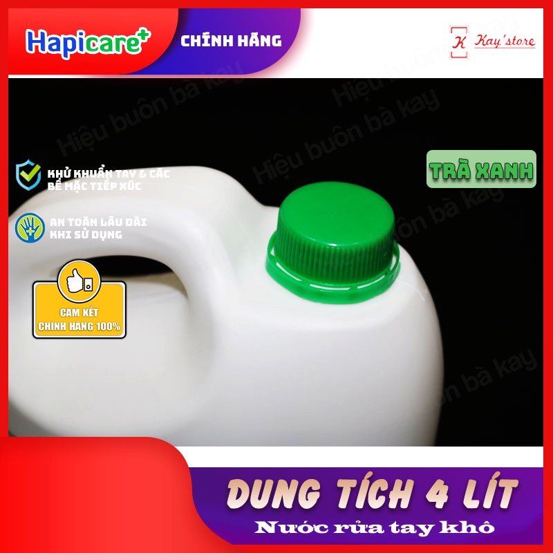 Can nước rửa tay khô kháng khuẩn HapiCare+ (4 Lít) rửa tay sát khuẩn