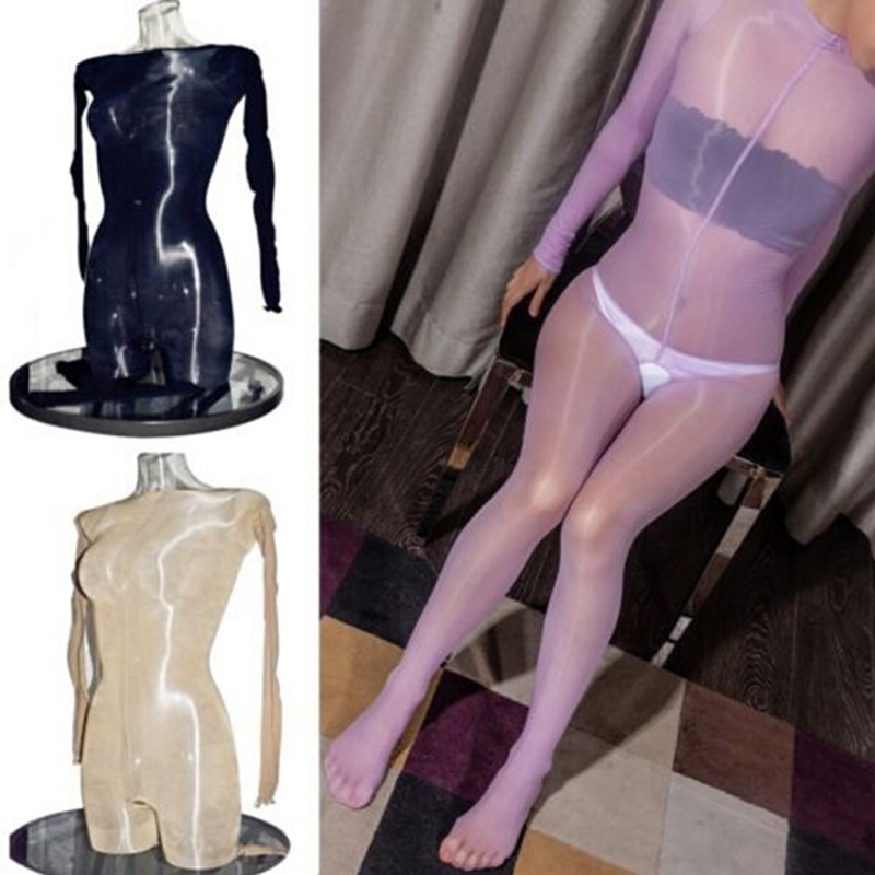 Bộ áo liền quần bằng Nylon bóng ôm sát cơ thể Size lớn LJ VN