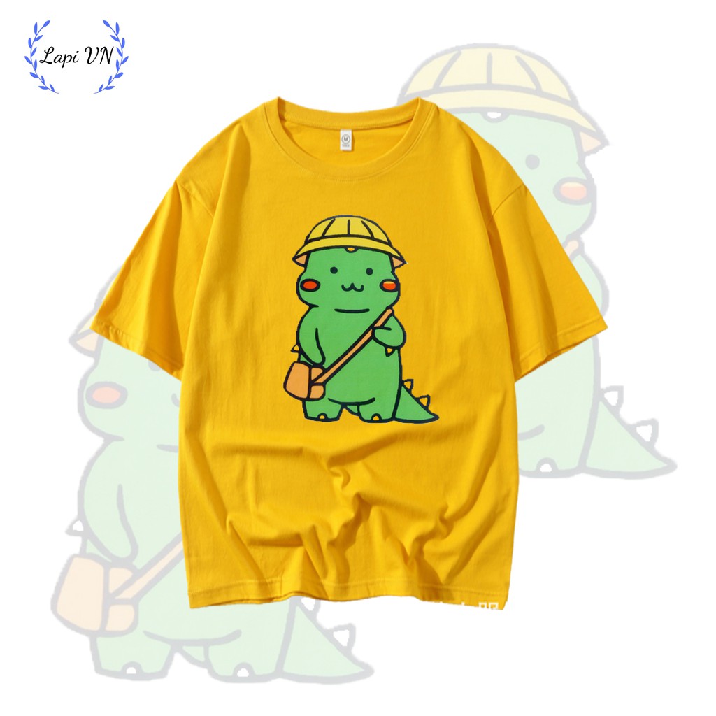 Áo thun unisex Lapi VN Mẫu Khủng Long Đội Nón -Áo Phông Nam Nữ Đều Mặc Được-Lapi T-SHIRT