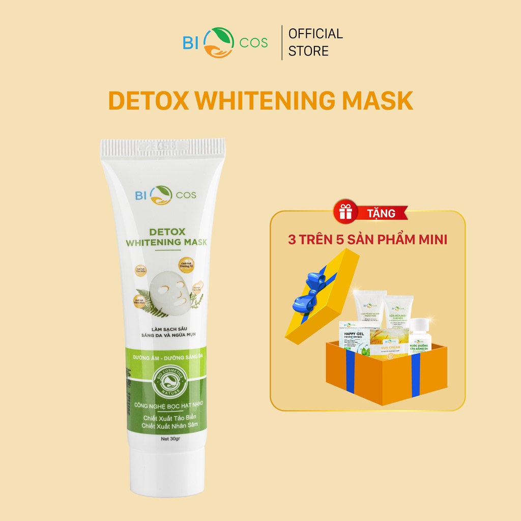 Mặt Nạ Thải Độc Detox Whitening Mask 30g - Thải Độc Da Dầu Mụn, Hút Bã Nhờn, Thải Độc Da,  Dưỡng Da, Ngừa Mụn