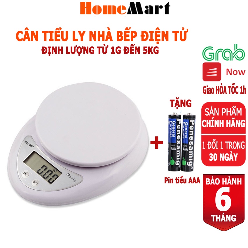 Cân Tiểu Ly ELECTRONIC WH B05 5KG - Cân Điện Tử Nhà Bếp, Độ Chính Xác Cao, Thiết Kế Nhỏ Gọn (TẶNG KÈM PIN)