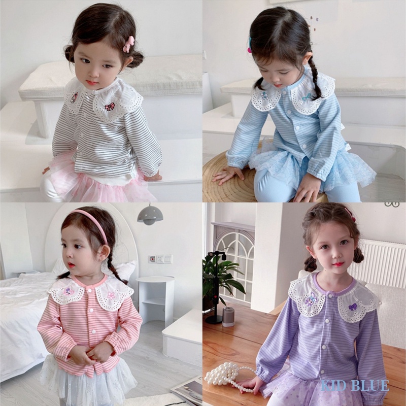 Áo Khoác Mỏng Cổ Búp Bê Phối Ren Thời Trang Mùa Thu Mới Cho Bé Gái
