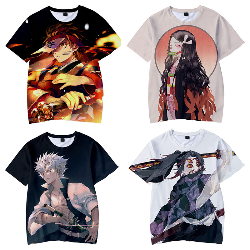 Áo Thun Croptop Tay Ngắn Họa Tiết Demon Slayer Plus Size | BigBuy360 - bigbuy360.vn