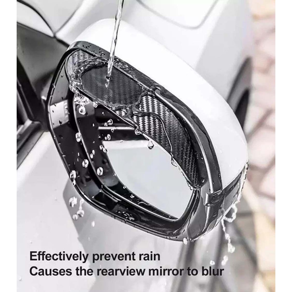 Ốp Gương Chiếu Hậu Xe Hơi Bằng Sợi Carbon Chống Nước Mưa Tiện Dụng