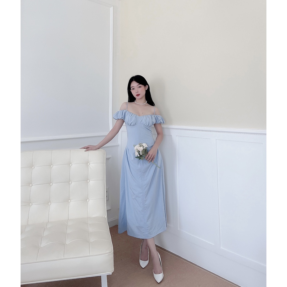 BBSTORE'S Đầm Xòe Trễ Vai Hai Dây Dự Tiệc Sang Trọng  -TK646