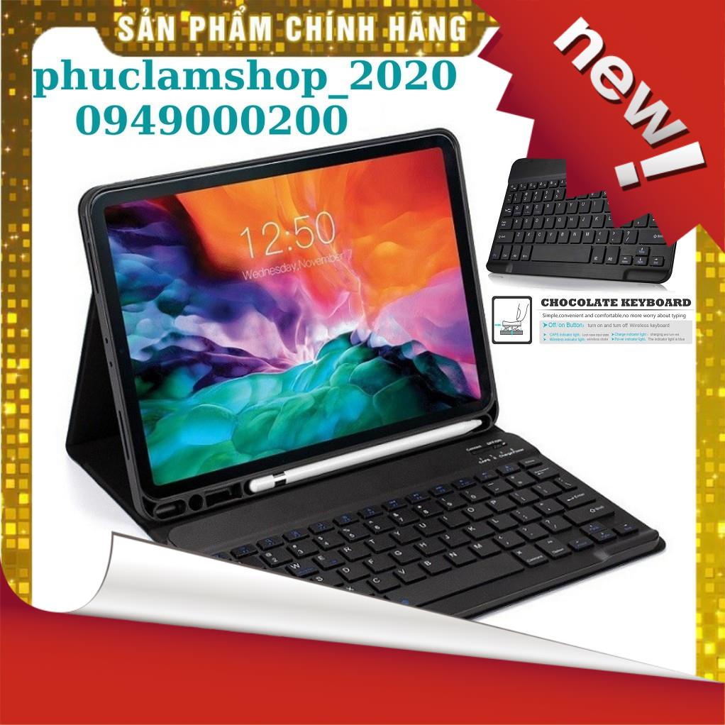 (Giảm Mạnh) Bao da kèm bàn phím Bluetooth cho iPad Pro 11.0 inch 2018/2020/10.5/10.2/Gen 7/8/9.7/Air/Mini 1/2/3/4/5 có k
