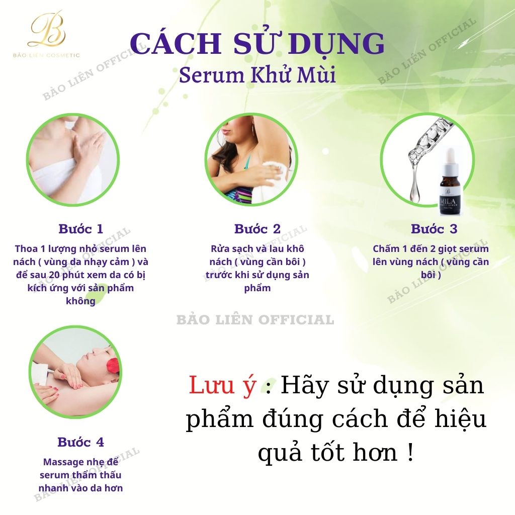 Khử mùi hôi nách MILA,serum hôi nách ngăn ngừa mùi và giúp mờ thâm làm trắng nách