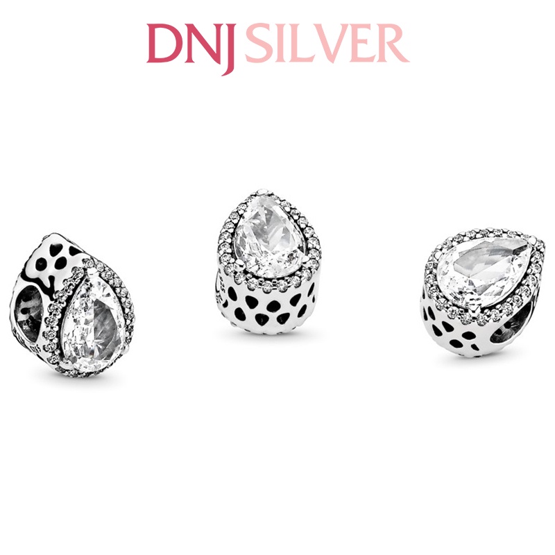 [Hàng cao cấp] Charm bạc 925 cao cấp, hàng chuẩn bạc - Charm Sparkling Teardrop Halo thích hợp để mix vòng tay charm