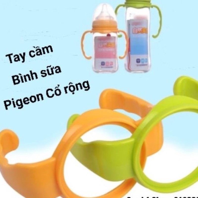 Tay cầm bình sữa Pigeon cổ rộng 𝑭𝑹𝑬𝑬𝑺𝑯𝑰𝑷 Ôngs tập hút bình sữa Pigeon cổ rộng