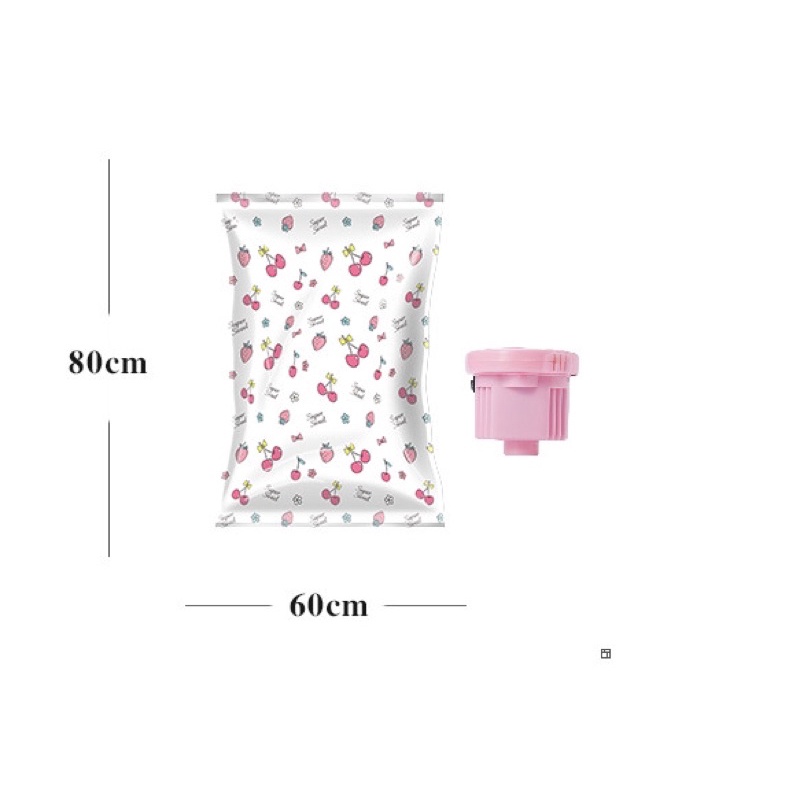 Bộ 2 Túi Nén Hút Chân Không Quần Áo Mền Gối Kèm Bơm Điện