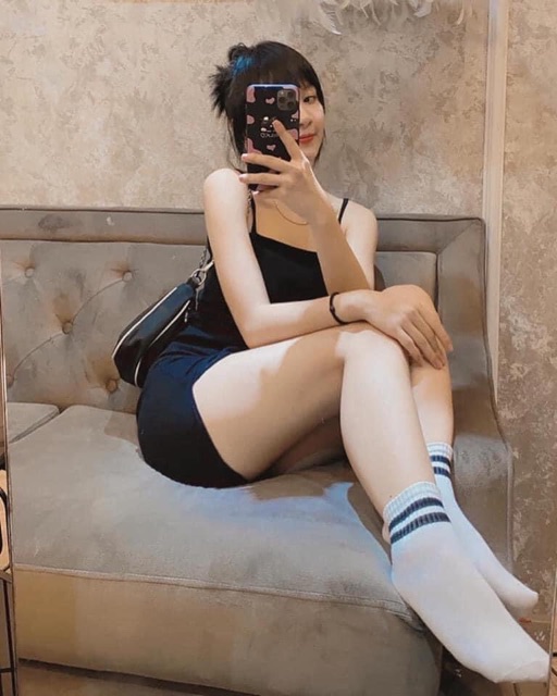 ] [SET 10 ĐÔI]🧦TẤT (vớ) NGẮN CỔ KẺ 2 SỌC KOREA
