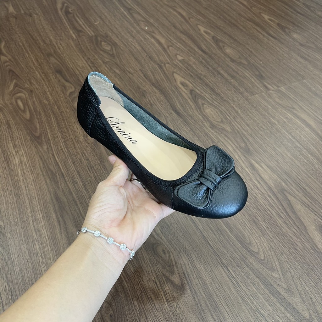 [shop giay minh thu] Buppe da thật nơ tai chuột MT09