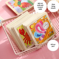 Tranh ghép hình đồ chơi 9 mảnh nhỏ kích thước 11x11an toàn cho bé nhiều hình ngộ nghĩnh con vật,hoa quả,ô tô cho bé 1-3T
