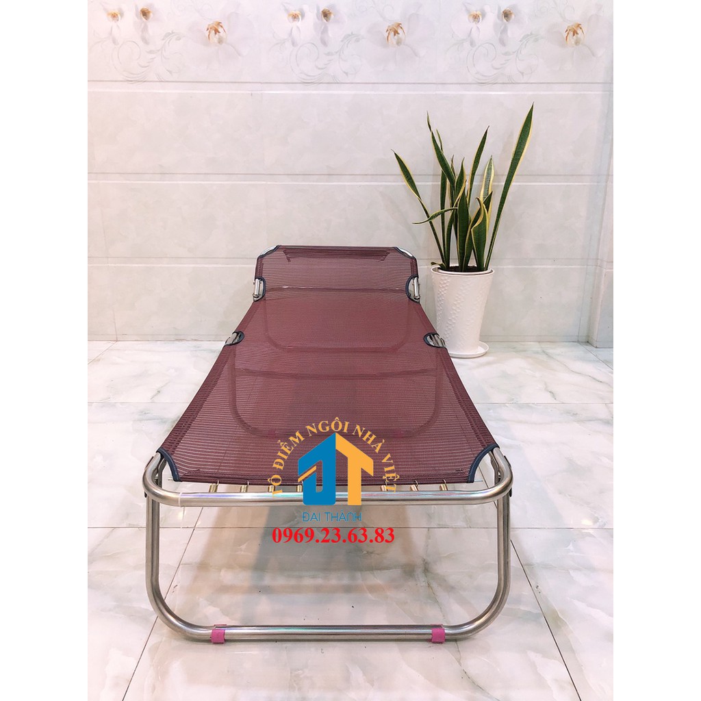 Giường xếp vải lưới khung inox -GX12