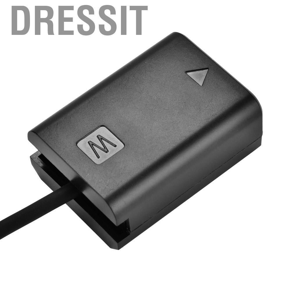 Dressit NP-FW50 Dummy Battery Coupler Adapter with DC Male Connector for Sony A7II A7R C