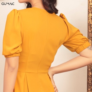 Đầm cổ V tay thun GUMAC DA416_VANG