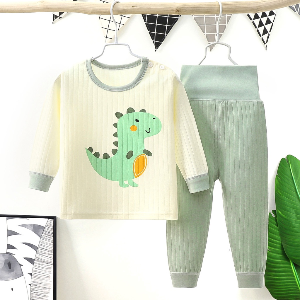 Bộ dài tay cạp cao cài vai cho bé trai bé gái sơ sinh 6-16kg, chất liệu Trần Bông/ Cotton Tăm Tre xuất Hàn