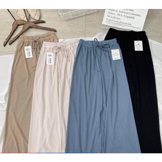 HH049 Quần Ống Rộng Dệt Kim Thời Trang Xuân Hè Phong Cách Hàn Quốc