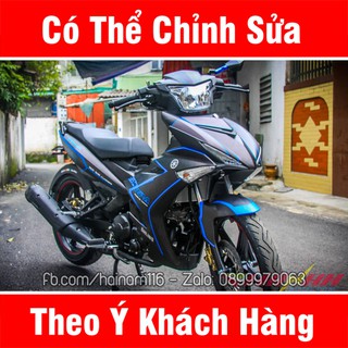 Tem Trùm Exciter 150 Đen Nhám chỉ Xanh