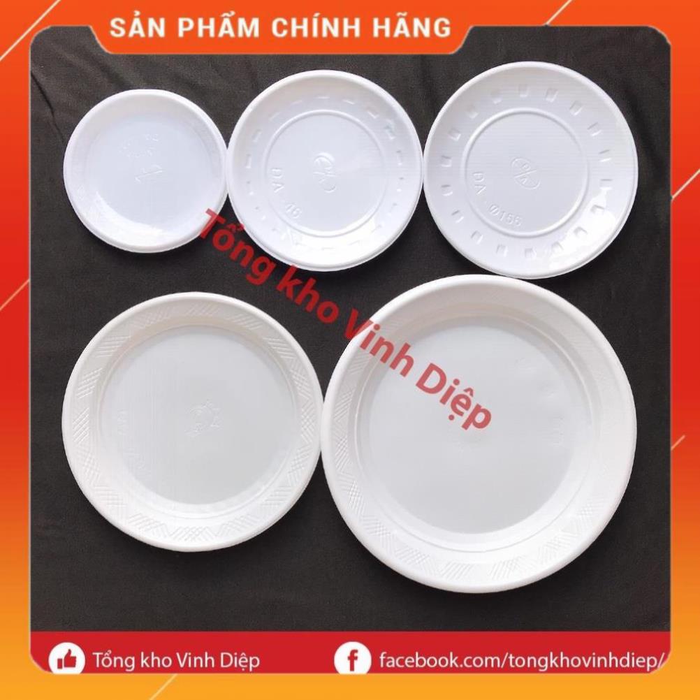 Túi 50 đĩa nhựa dùng 1 lần hàng đẹp đủ kích thước