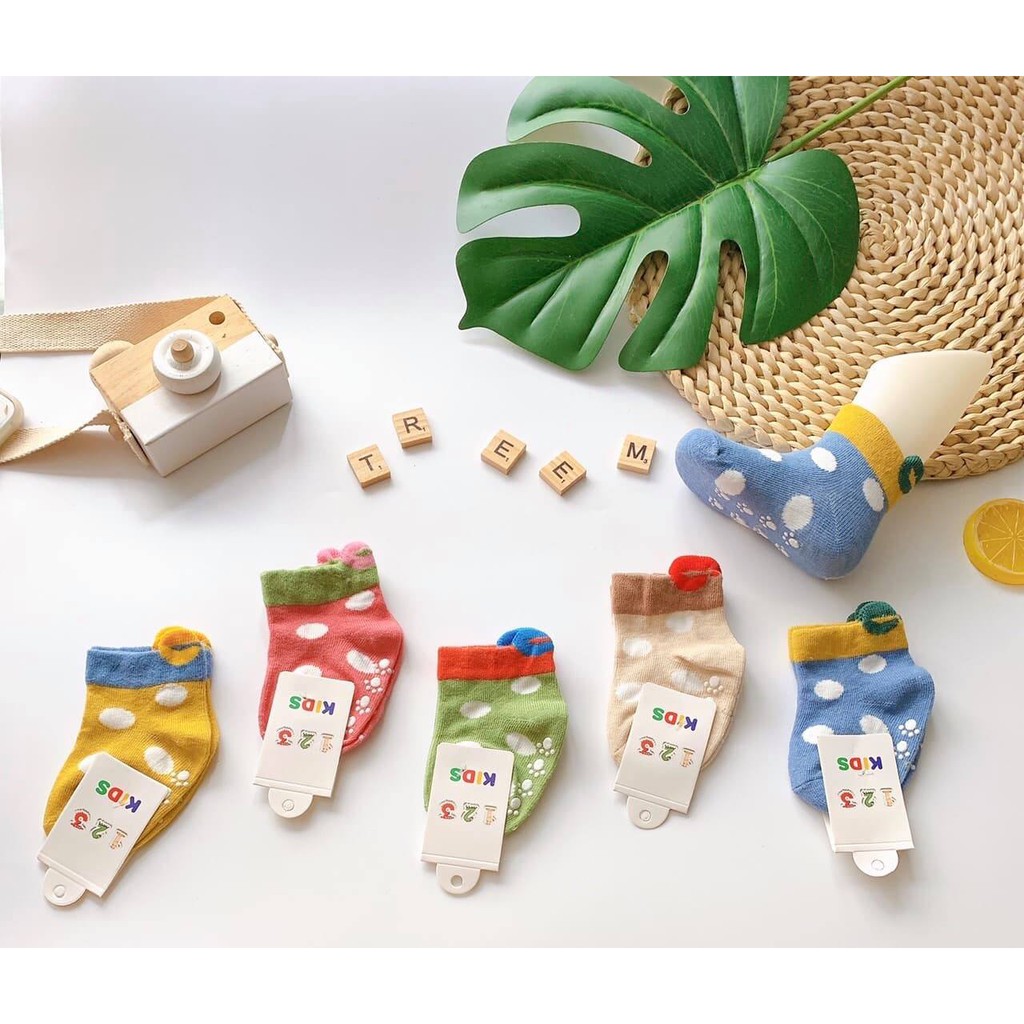 Tất Chống Trơn Cho Bé, Vớ Cổ Ngắn Cho Bé Trai Và Bé Gái - Tất Cao Cấp Cho Bé 0-3 Tuổi [evelykids]