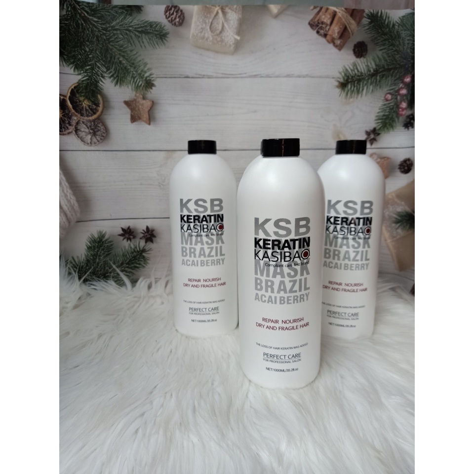 HẤP PHỤC HỒI KERATIN KASIBAO KSB BRAZIL ACAI BERRY THỦY PHÂN PHỤC HỒI TÓC HƯ TỔN 1000ml