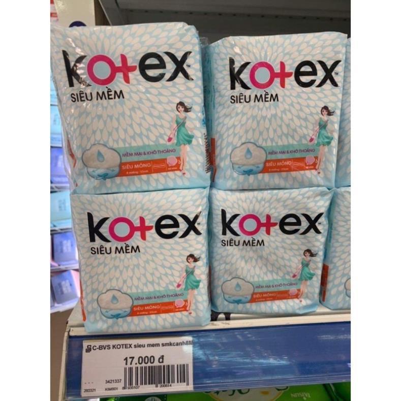 ( Không cánh) băng Vệ sinh kotex siêu mềm 23cm 8 miếng