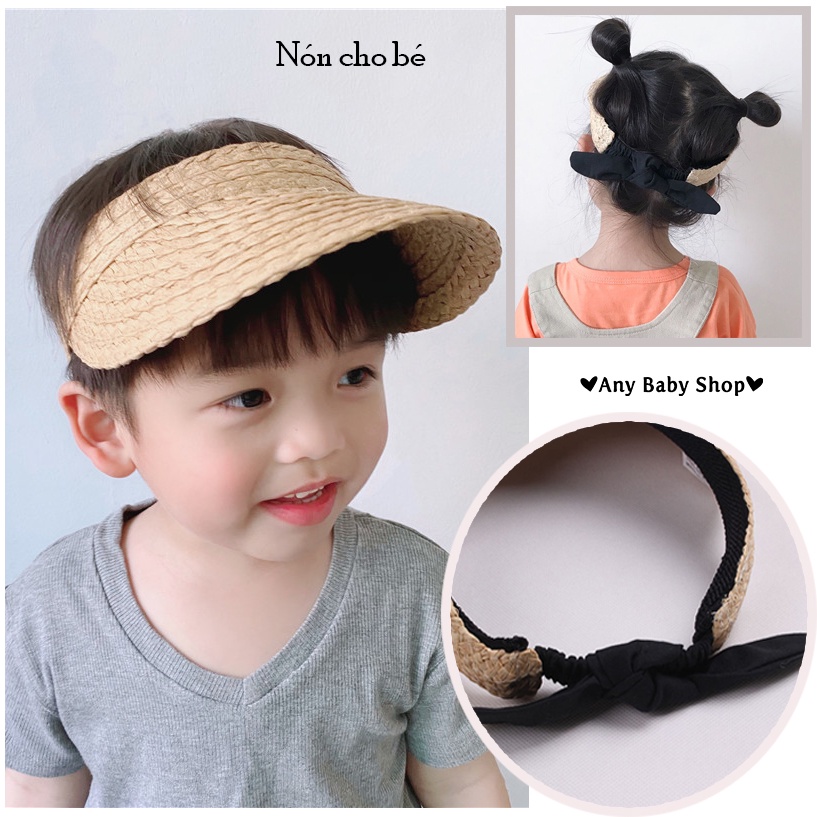 Mũ cói lục bình đi biển nửa đầu cho mẹ và bé 2 màu cực xinh(hàng có sẵn) ❣❣