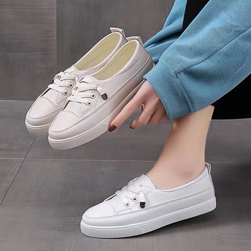 [QUÀ TẶNG DÂY BUỘC TÓC HOA CÚC BẠN NHÉ] Giày Slip On, Giày Trắng Đi nhẹ và Thoáng chân | BigBuy360 - bigbuy360.vn