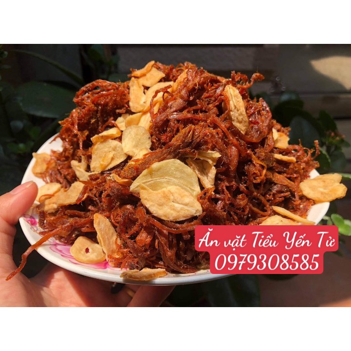 Khô heo, khô lợn ngập bơ tỏi 100gr Loại 1 mềm ngon cay vừa, đồ ăn vặt Hà Nội