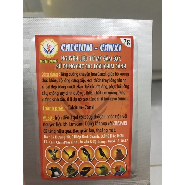 Calcium - canxi cho chim cảnh