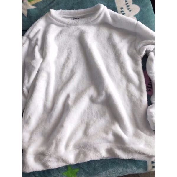 Áo sweater lông mịn trơn unisex