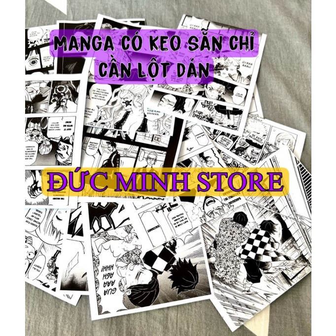 MANGA dán tường có keo sẵn, One Piece, Tokyo Revengers, Jujutsu Kaisen, Kimetsu no Yaiba, decor góc học tập làm việc
