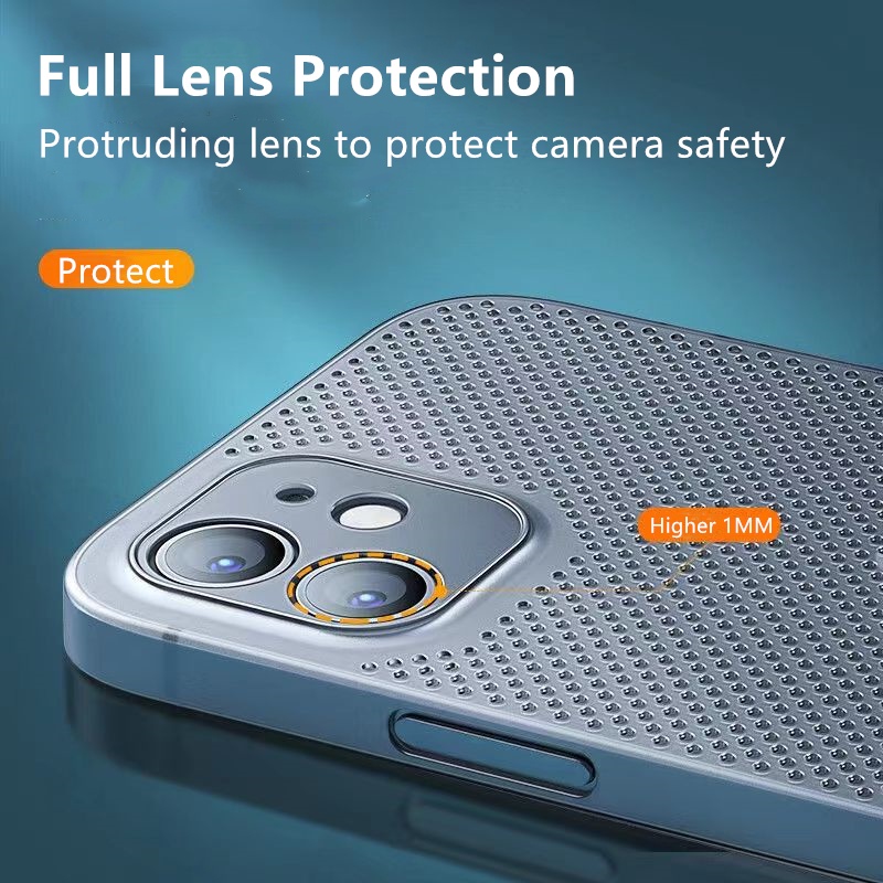 Ốp Điện Thoại Nhựa PP Cứng Siêu Mỏng Thoáng Khí Cho iPhone 13 12 Pro Max 13 Pro 12 Pro Max