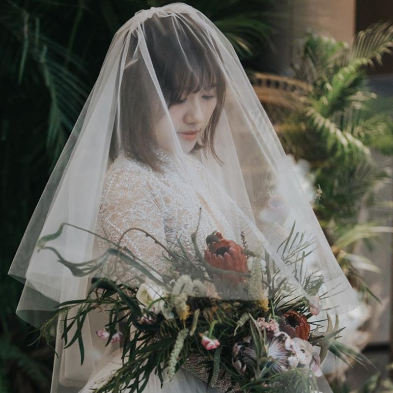 Màn Che Mặt Cô Dâu 2 Tầng Sang Trọng